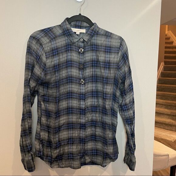 Ann Taylor LOFT Plaid Small Shirt - Picture 1 of 7